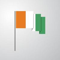 Cote d Ivoire Ivory Coast waving Flag creative background vector