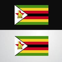 diseño de banner de bandera de zimbawe vector