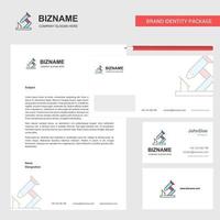 Microscope Business Letterhead Envelope and visiting Card Design vector template