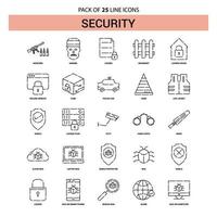 Security Line Icon Set 25 Dashed Outline Style vector