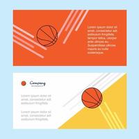 plantilla de banner de negocios corporativos abstractos de baloncesto banner de negocios de publicidad horizontal vector