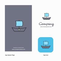 Boat Company Logo App Icon and Splash Page Design Creative Business App Design Elements vector