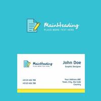 Write document logo Design with business card template Elegant corporate identity Vector