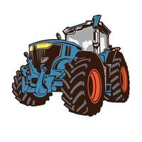 ilustración vectorial de tractor agrícola, perfecta para la empresa de alquiler de equipos y el diseño del logotipo de la granja vector