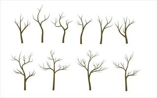 set of bare tree without leaves vector