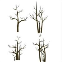 bare tree collection bundle no leaves vector