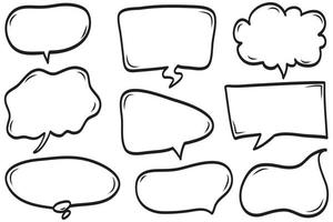 Hand drawn set of speech bubbles isolated . Doodle set element. Vector illustration.