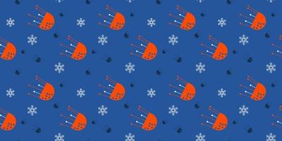 Seamless pattern simple winter story in space on blue background for screen design or printing, unlimited ideas just add a bottom layer of any color vector