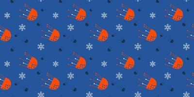 Seamless pattern simple winter story in space on blue background for screen design or printing, unlimited ideas just add a bottom layer of any color vector