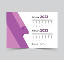 2023 calendario feliz año nuevo diseño vector