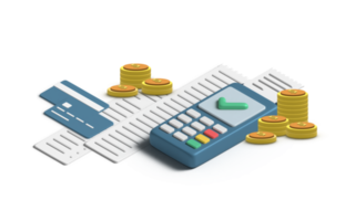 3D Illustration financial management concept and investment, Banner template of payment with money. png