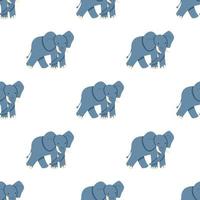 Children s seamless pattern with an elephant on white background. vector