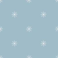 Christmas seamless pattern with snowflakes on a blue layer. vector