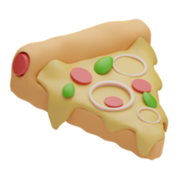 Ilustración de pizza de comida de renderizado 3d png