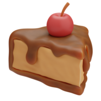 ilustração de bolo de comida de renderização 3D png