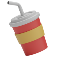 Ilustración de taza de refresco de bebida de renderizado 3d