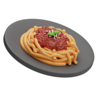 Ilustración de espagueti de comida de renderizado 3d