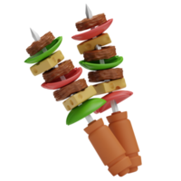 3d interpretazione cibo barbecue illustrazione png