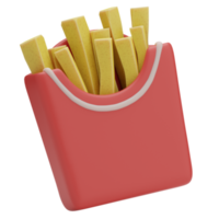3d renderizado comida frita papas fritas ilustración