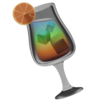 Ilustración de paraíso de arco iris de cóctel de bebida de renderizado 3d