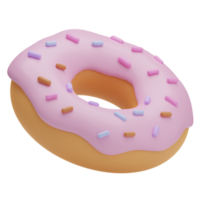 Ilustración de donuts de comida de renderizado 3d