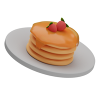 Ilustración de panqueque de comida de renderizado 3d png