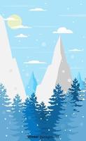 Flat design winter background, for banners, templates, posters, flyers and others. vector