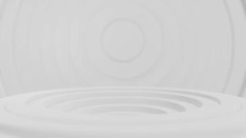 weißer abstrakter Kreiswellenflusshintergrund, nahtlose Wiedergabe der Schleife 4k 3d video