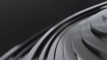 fundo de fluxo de onda de curva abstrata preto, loop sem costura 4k renderização em 3d video