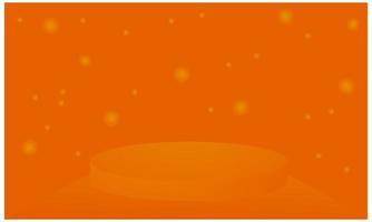 Vector illustration of a podium in orange for product presentations, a luxurious and elegant podium