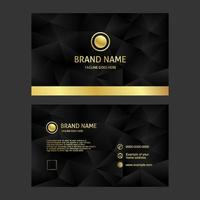 Luxury business card design template on black and gold background vector