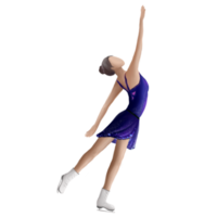 winter sports, woman figure skater on ice illustration png