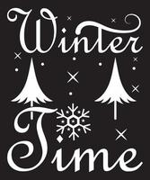 Winter Time Vector T-Shirt Design Template