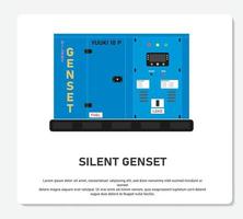 Silent Generator With Genset Logo Simple Vector Editable Stroke