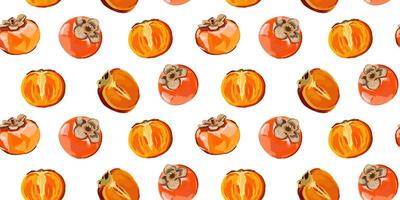 Persimmon seamless pattern. Ripe persimmon, persimmon lobules. Vector shabby hand drawn illustration. Design for fashion , fabric, textile, wallpaper, cover, web , wrapping and all prints.