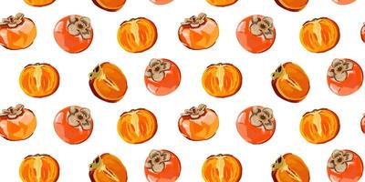 Persimmon seamless pattern. Ripe persimmon, persimmon lobules. Vector shabby hand drawn illustration. Design for fashion , fabric, textile, wallpaper, cover, web , wrapping and all prints.