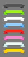 Set of colorful ribbons in flat style design isolated on background. vector