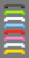 Set of colorful ribbons in flat style design isolated on background. vector