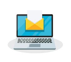 laptop computer with email notification vector