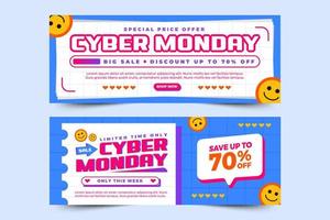 Cyber Monday cover banner design template is easy to customize vector