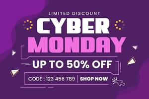 Cyber Monday background design template is easy to customize vector