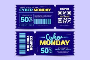 Cyber Monday voucher or coupon design template is easy to customize vector