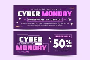 Cyber Monday cover banner design template is easy to customize vector