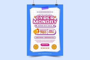 Cyber Monday poster or flyer design template is easy to customize vector