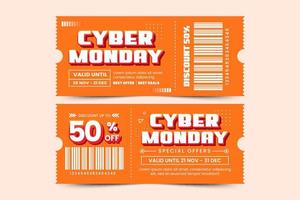 Cyber Monday voucher or coupon design template is easy to customize vector