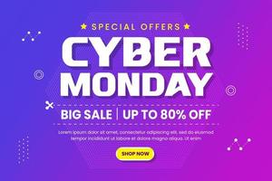 Cyber Monday background design template is easy to customize vector