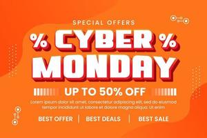 Cyber Monday background design template is easy to customize vector