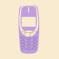 Old phone .Vector in cartoon style. All elements are isolated vector