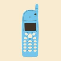 Old phone with antenna.Vector in cartoon style. All elements are isolated vector