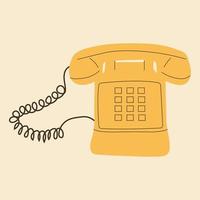 Old stationary Phone .Vector in cartoon style. All elements are isolated vector